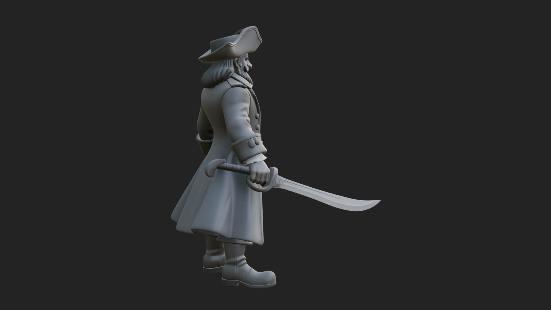 Pirate Captain Statue Design 15 3D Print Model 3D Model