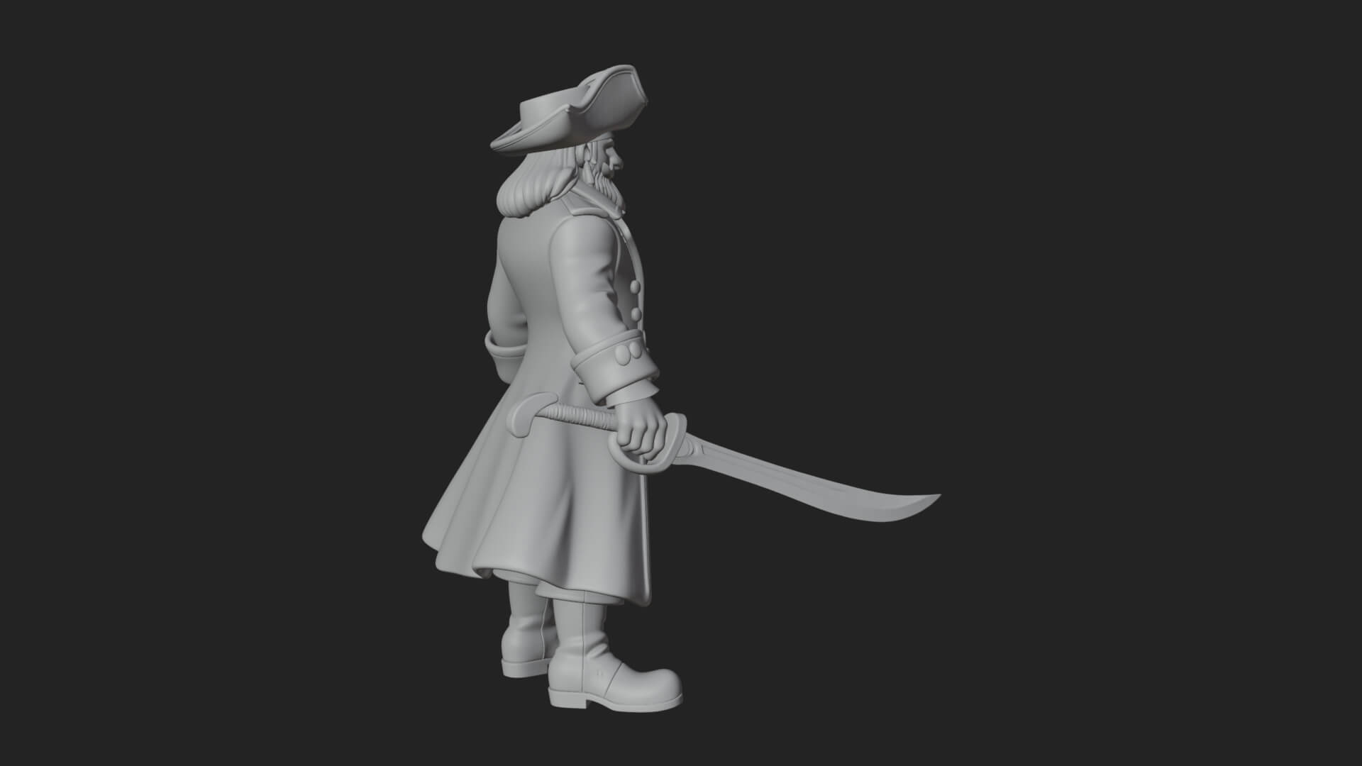 Pirate Captain Statue Design 15 3D Print Model 3D Model