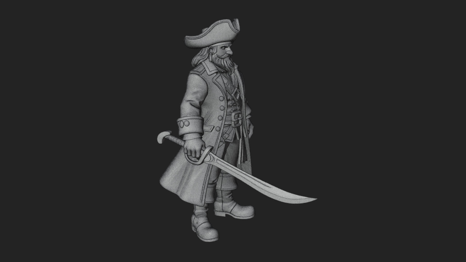 Pirate Captain Statue Design 15 3D Print Model 3D Model