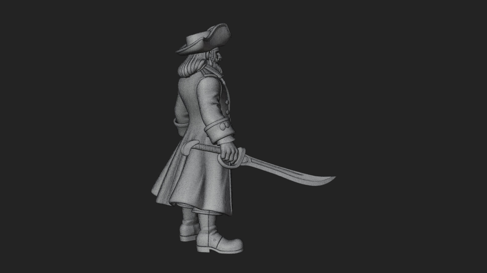 Pirate Captain Statue Design 15 3D Print Model 3D Model