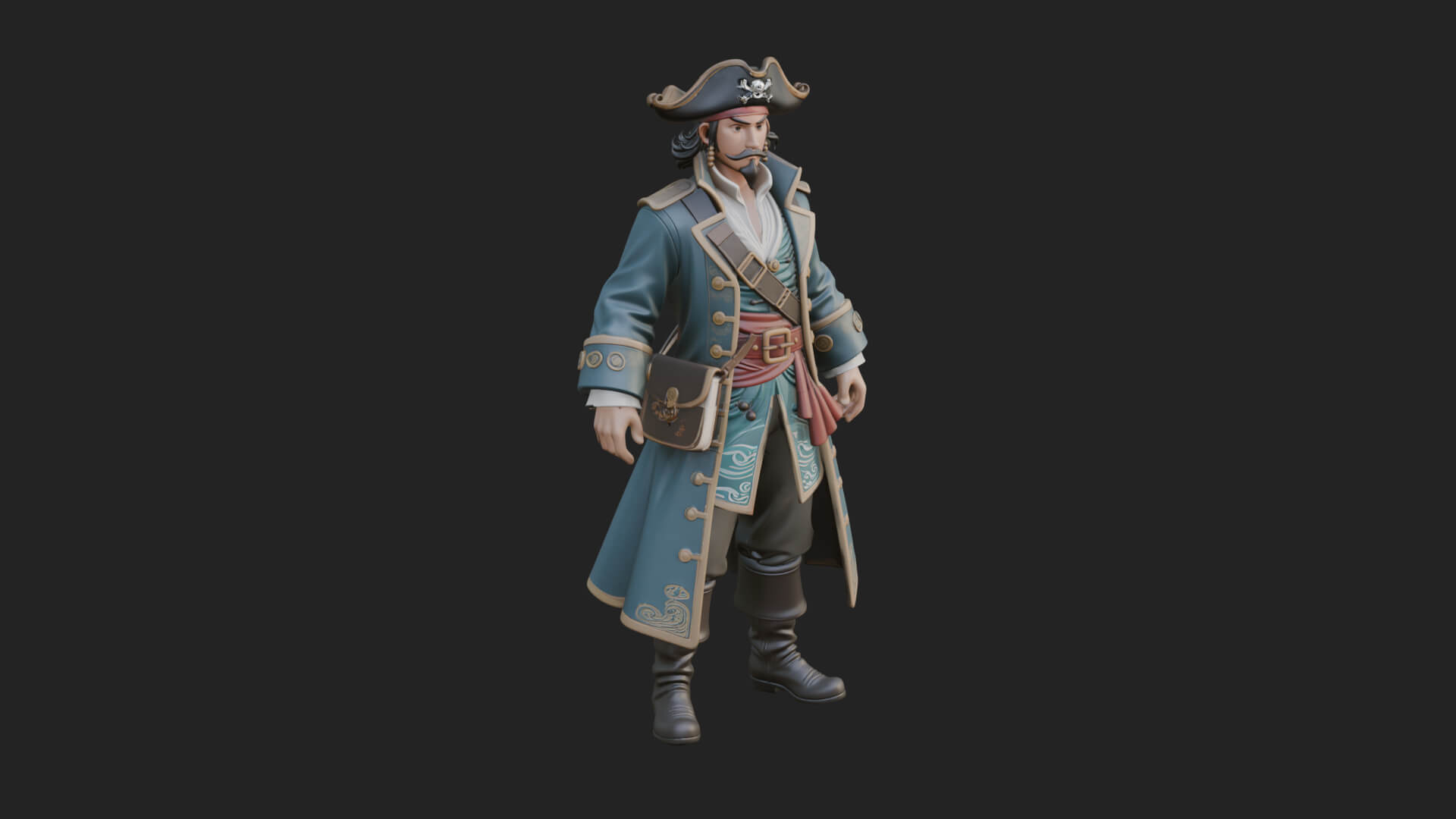 Pirate Captain Statue Design 16 3D Print Model 3D Model
