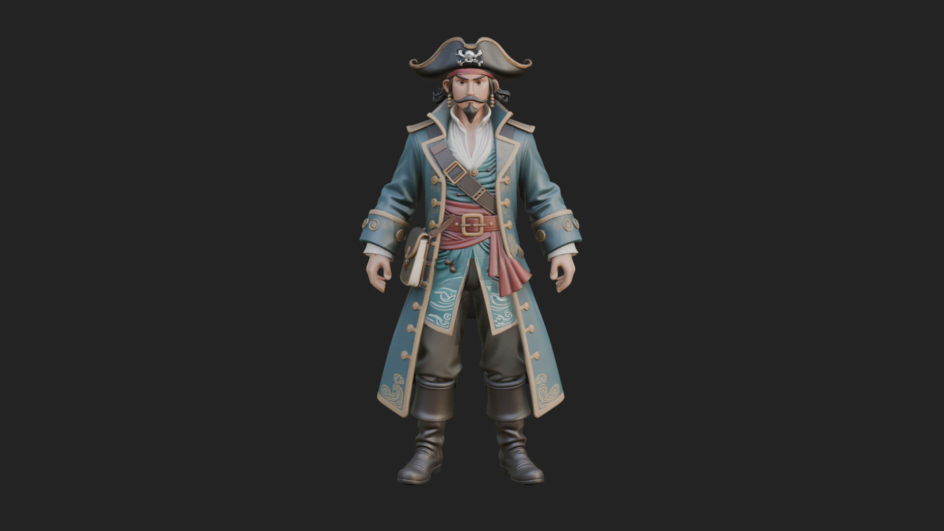 Pirate Captain Statue Design 16 3D Print Model 3D Model