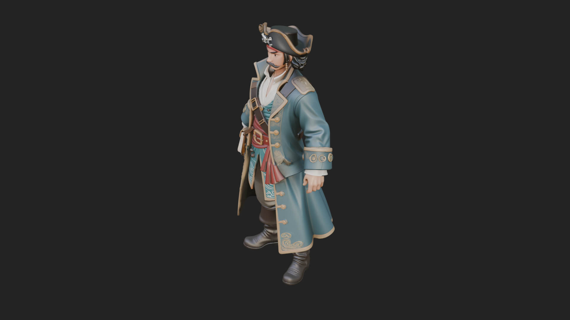 Pirate Captain Statue Design 16 3D Print Model 3D Model