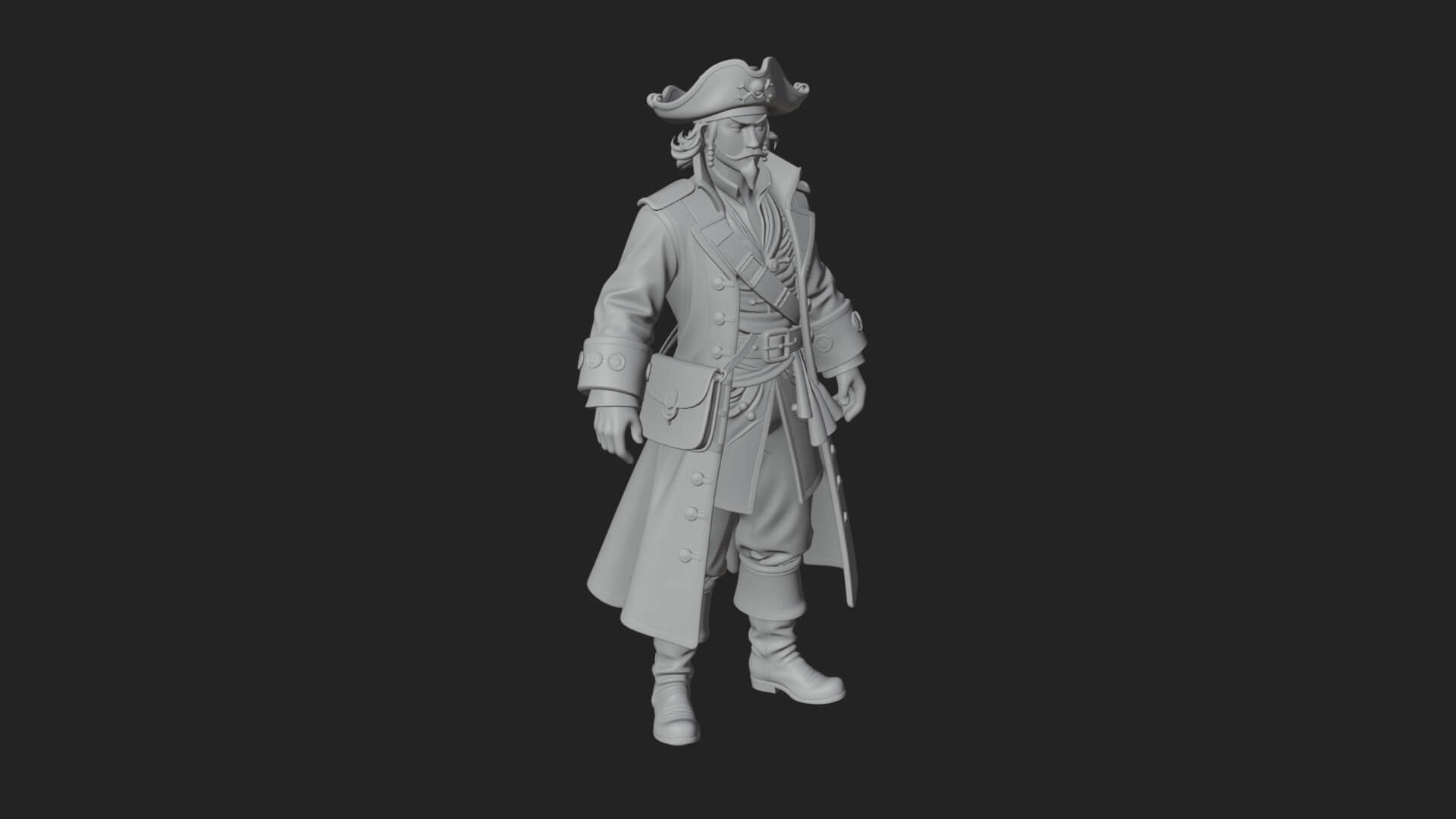 Pirate Captain Statue Design 16 3D Print Model 3D Model