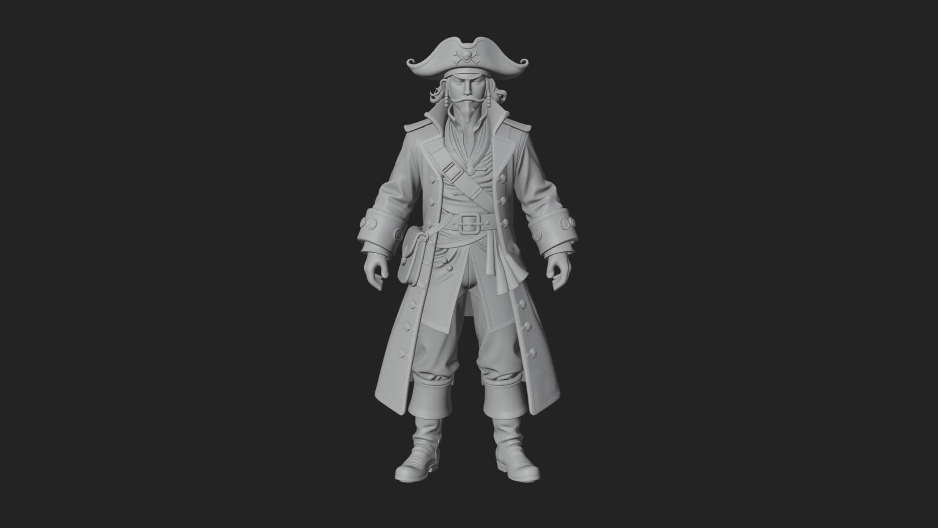 Pirate Captain Statue Design 16 3D Print Model 3D Model