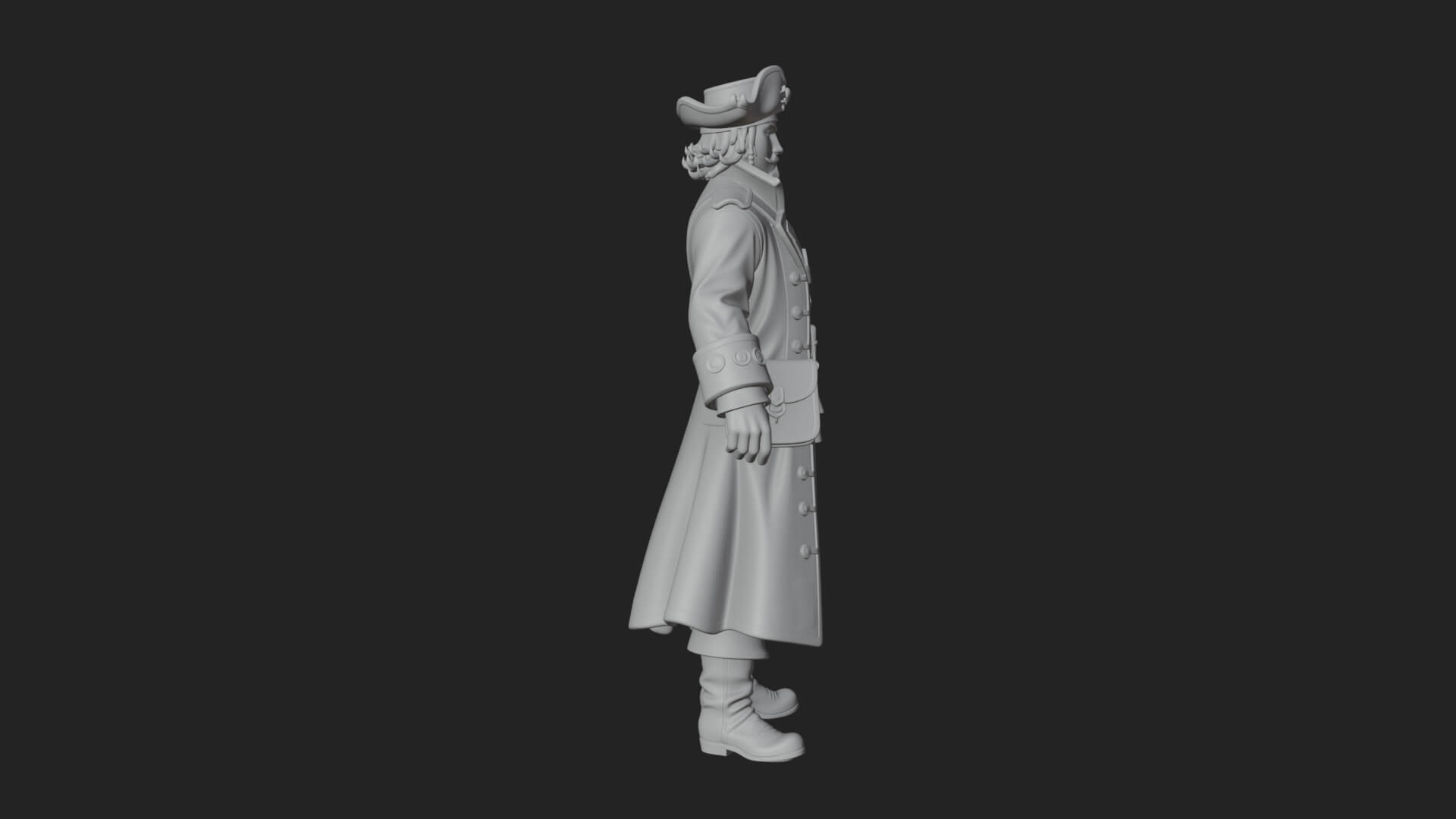 Pirate Captain Statue Design 16 3D Print Model 3D Model