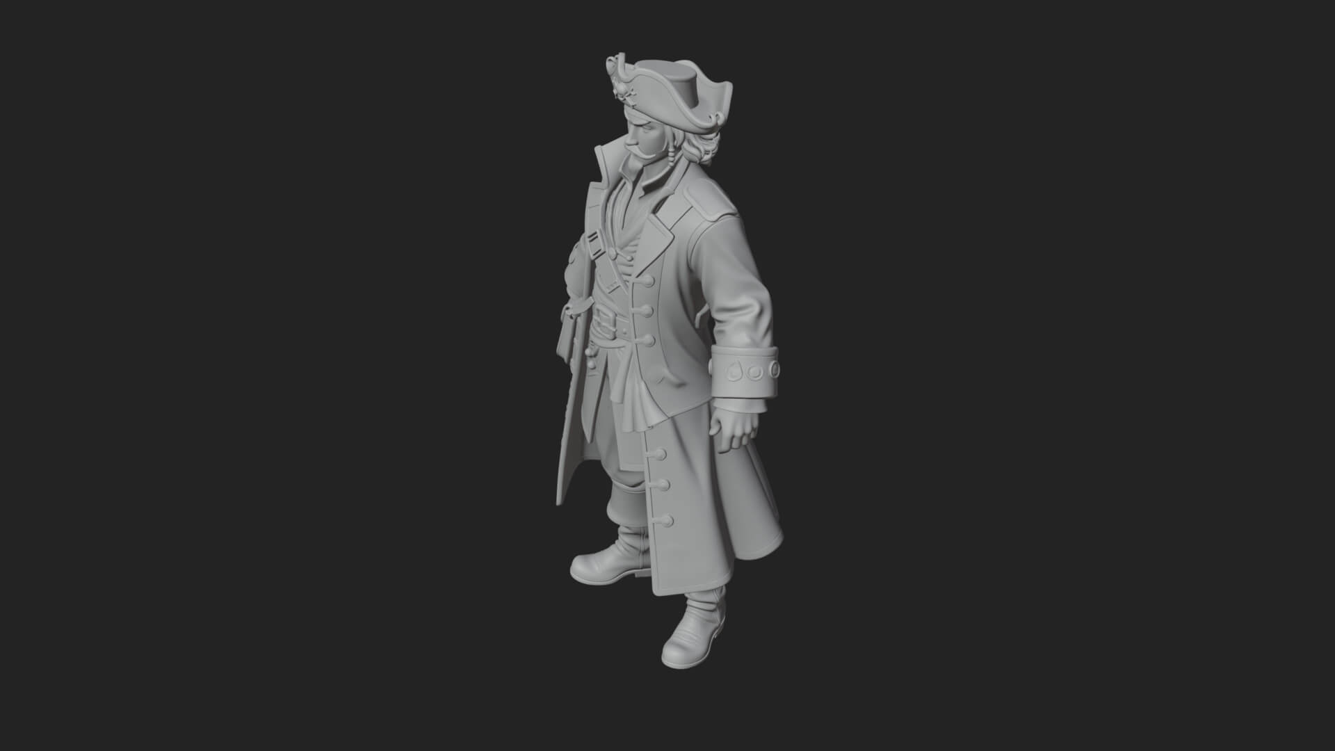 Pirate Captain Statue Design 16 3D Print Model 3D Model