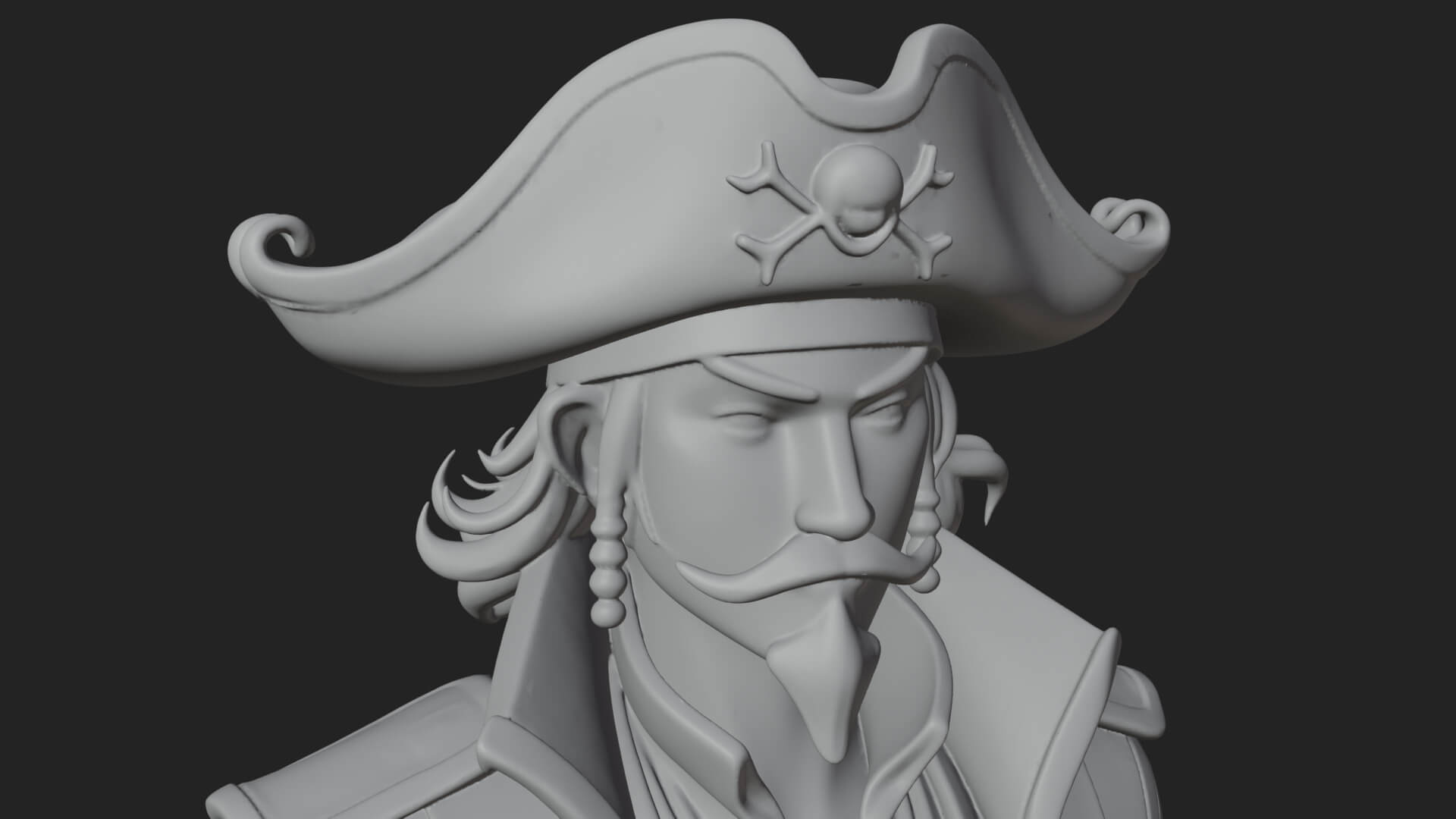 Pirate Captain Statue Design 16 3D Print Model 3D Model