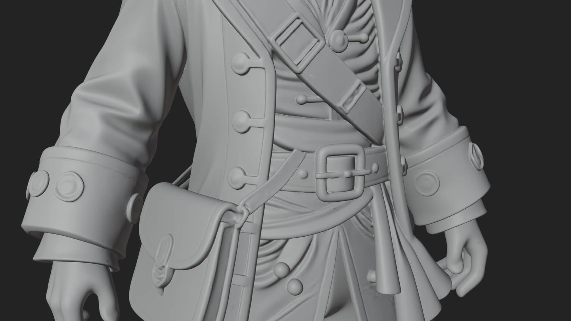 Pirate Captain Statue Design 16 3D Print Model 3D Model