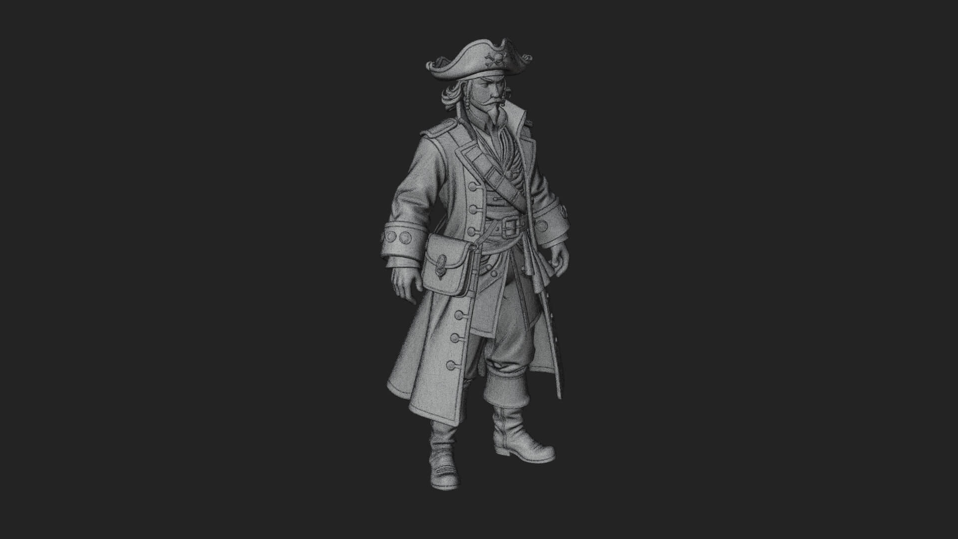 Pirate Captain Statue Design 16 3D Print Model 3D Model
