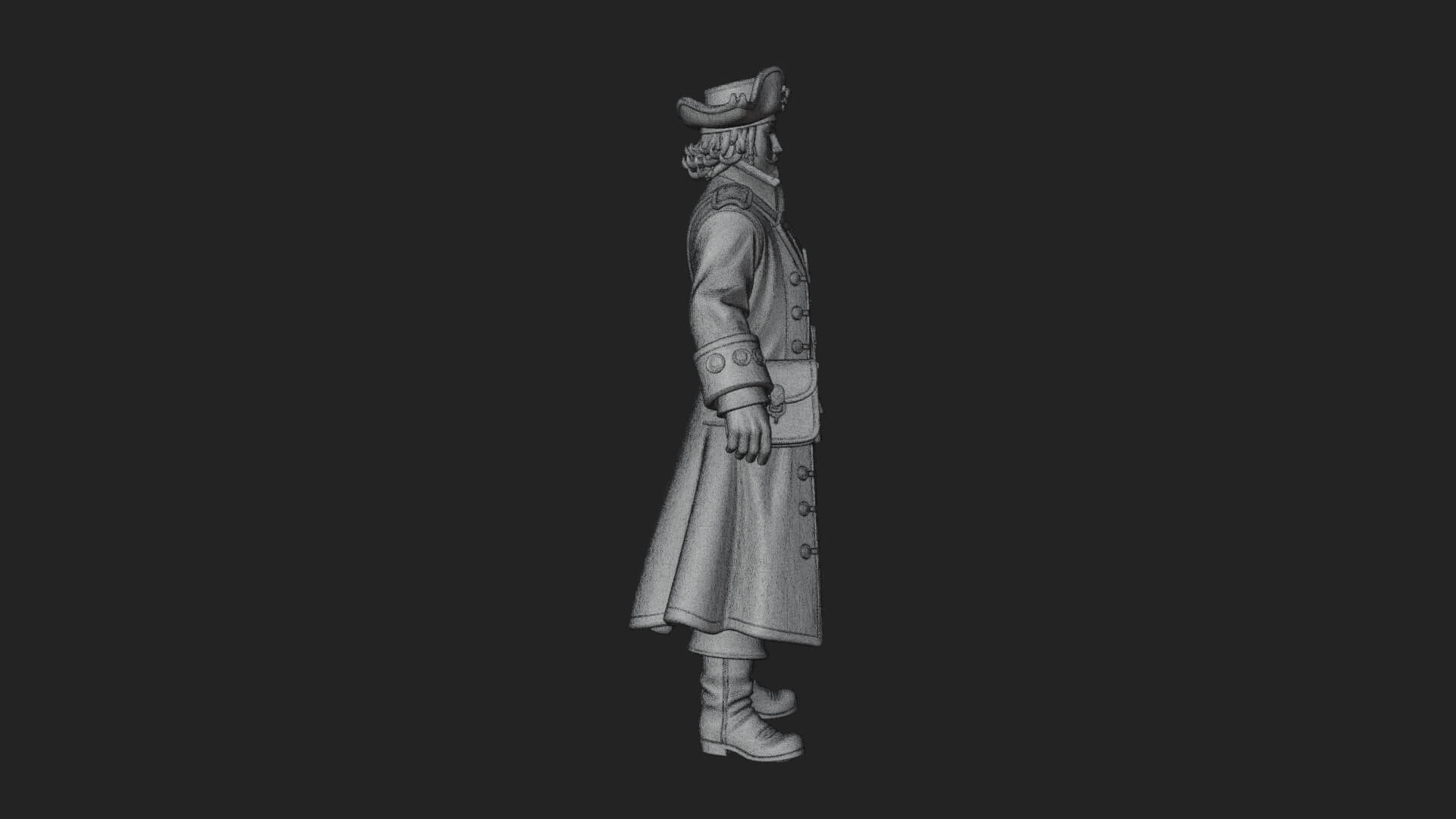 Pirate Captain Statue Design 16 3D Print Model 3D Model