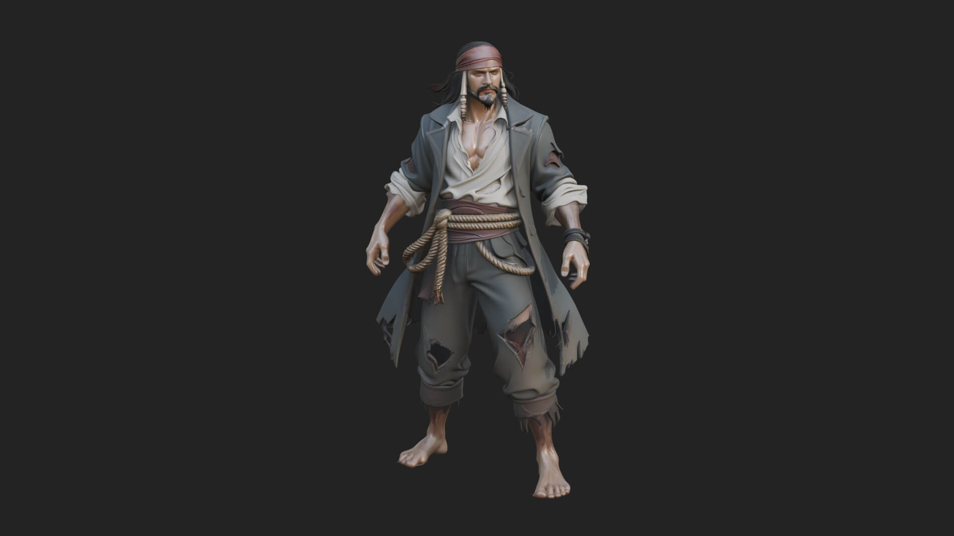 Pirate Captain Statue Design 17 3D Print Model 3D Model