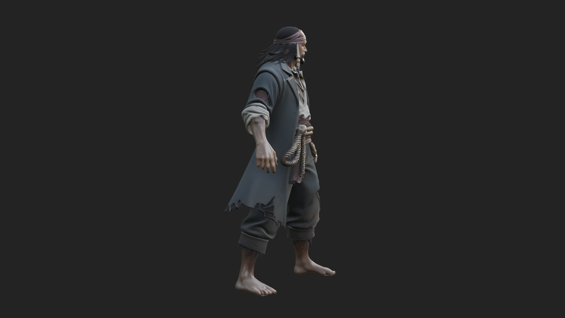 Pirate Captain Statue Design 17 3D Print Model 3D Model