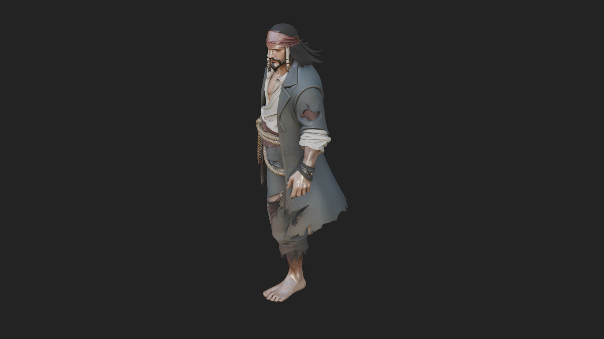 Pirate Captain Statue Design 17 3D Print Model 3D Model