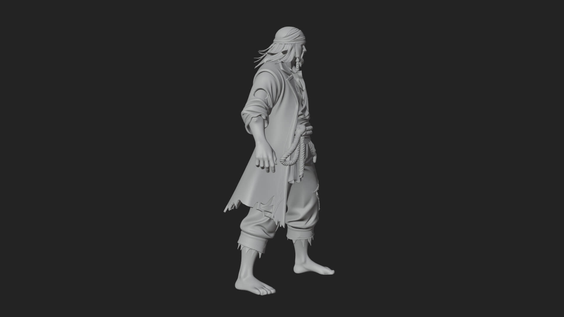 Pirate Captain Statue Design 17 3D Print Model 3D Model