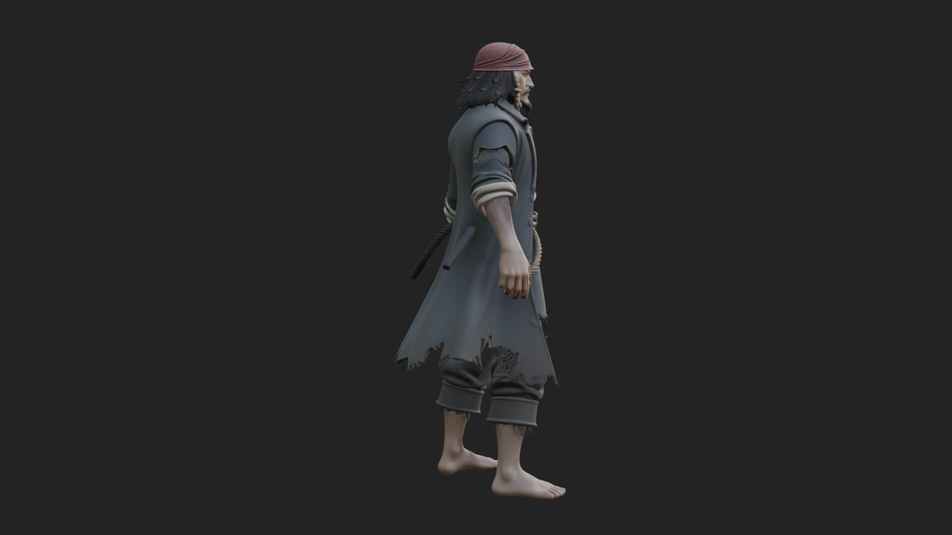 Pirate Captain Statue Design 18 3D Print Model 3D Model