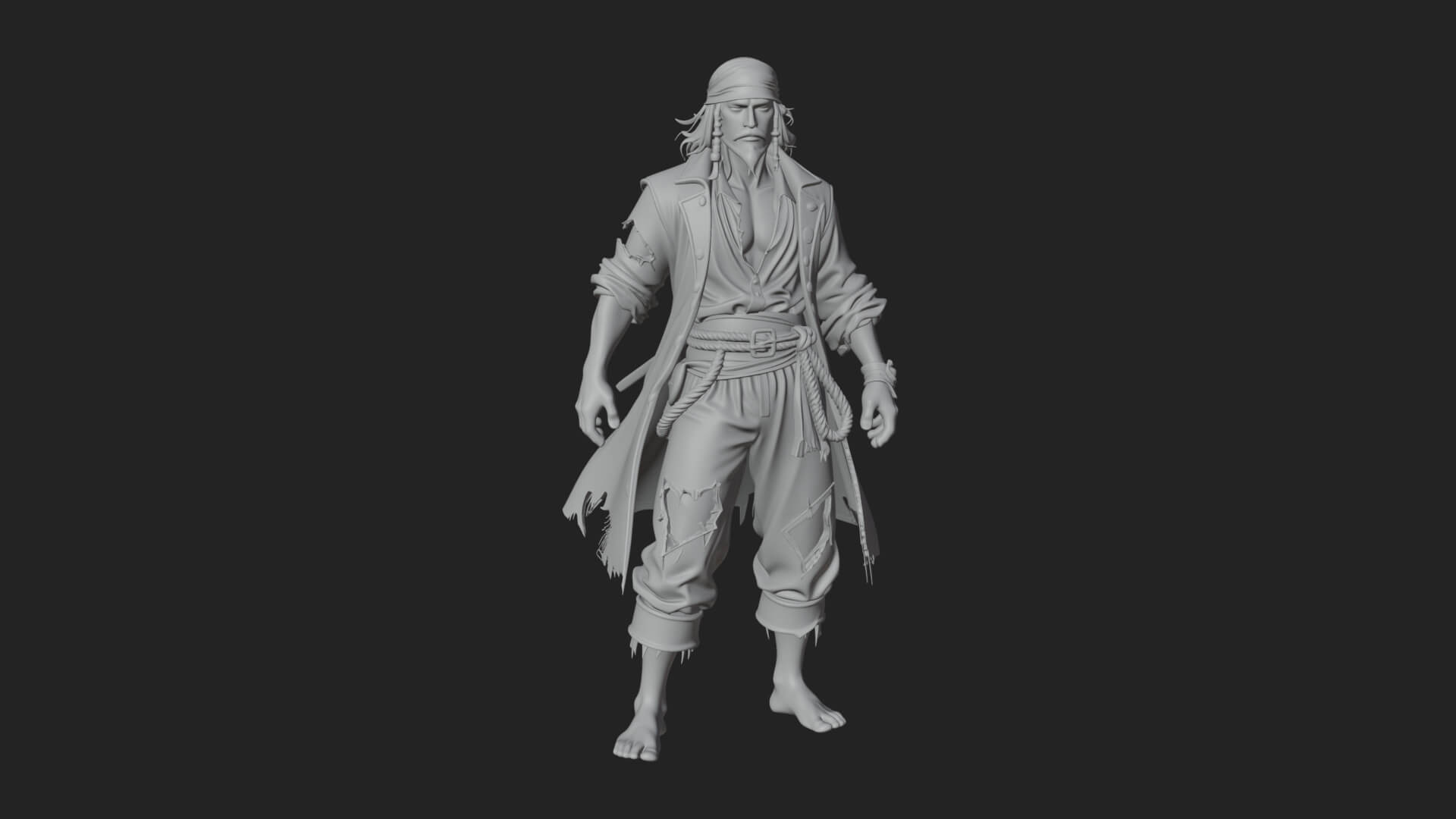 Pirate Captain Statue Design 18 3D Print Model 3D Model