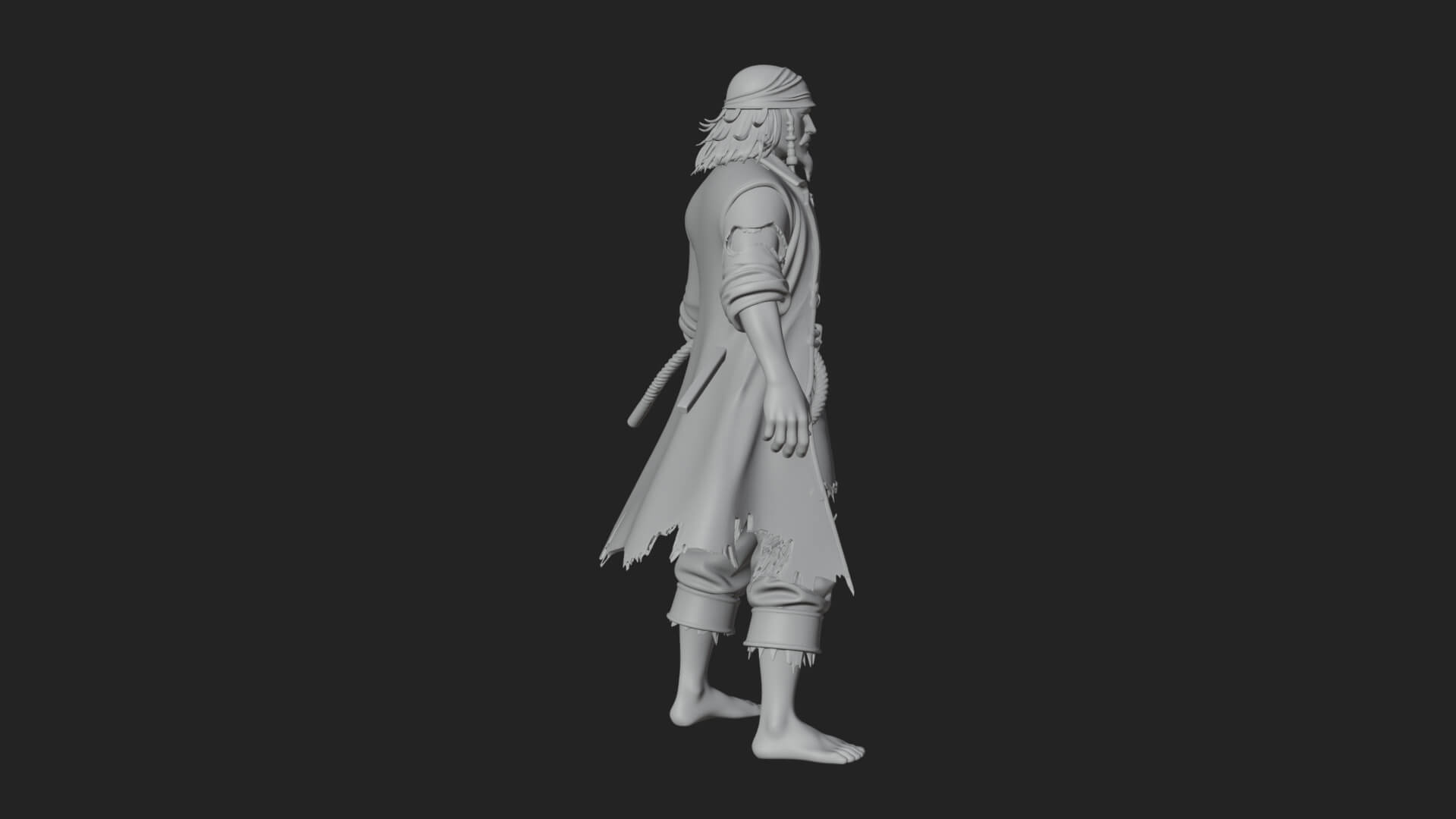 Pirate Captain Statue Design 18 3D Print Model 3D Model