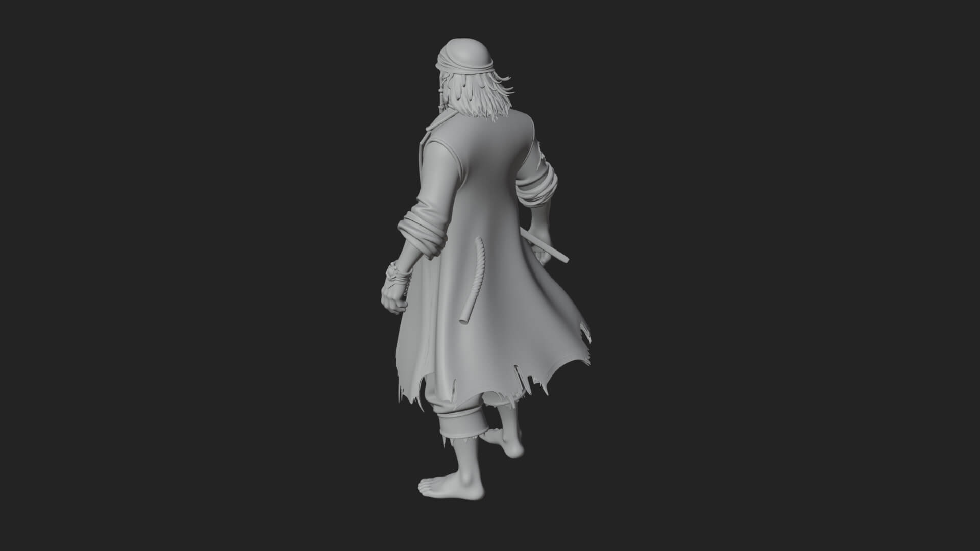 Pirate Captain Statue Design 18 3D Print Model 3D Model