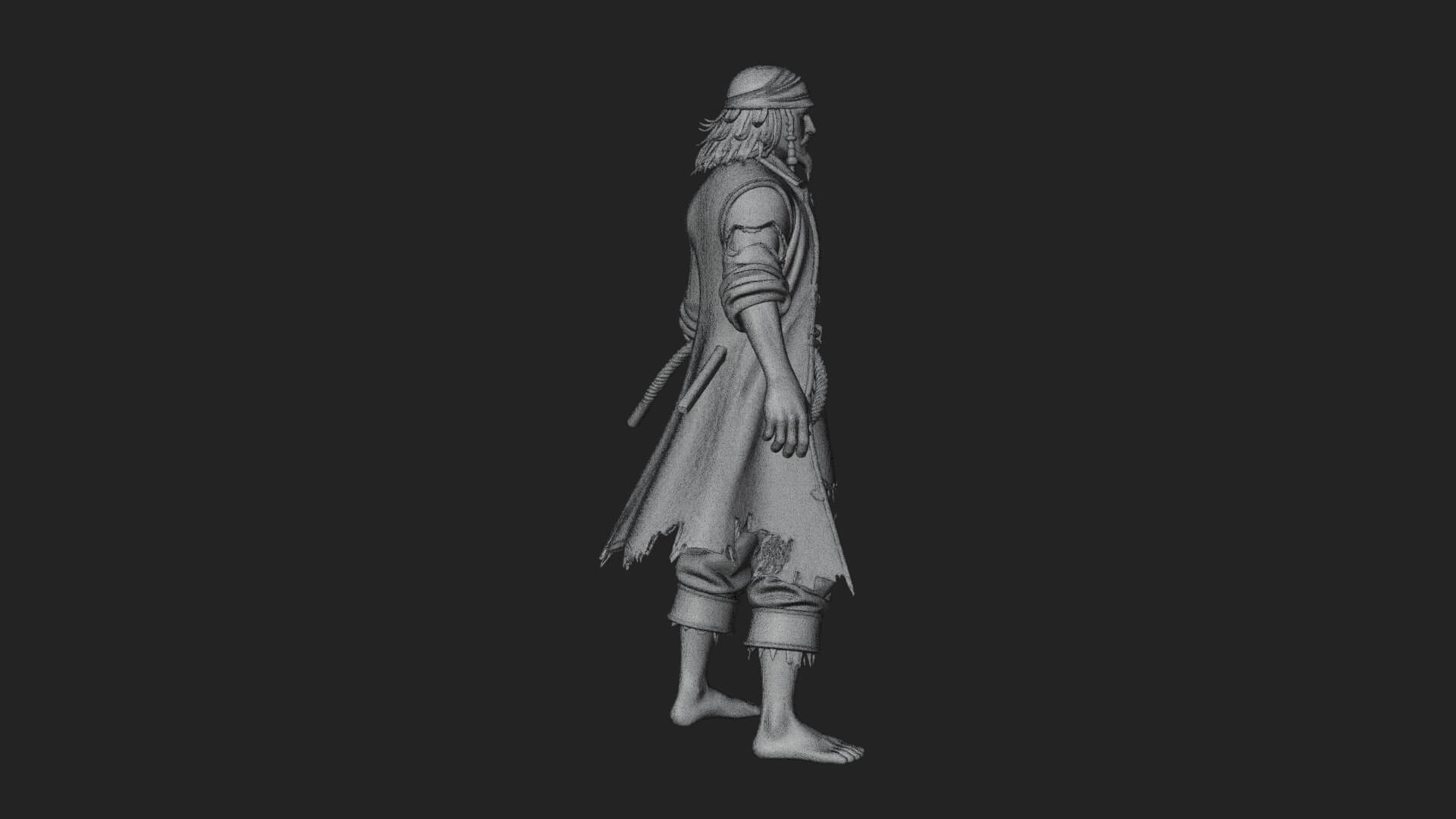 Pirate Captain Statue Design 18 3D Print Model 3D Model
