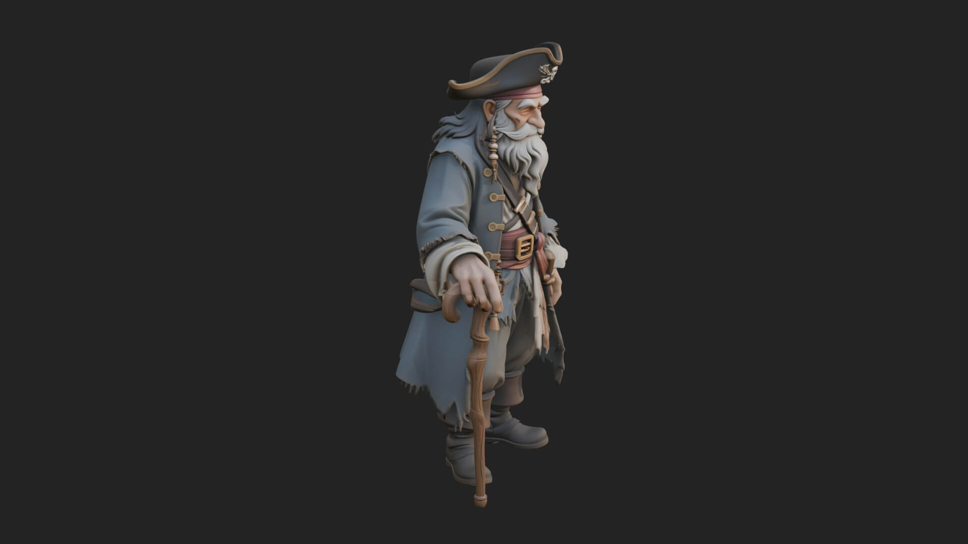 Pirate Captain Statue Design 19 3D Print Model 3D Model