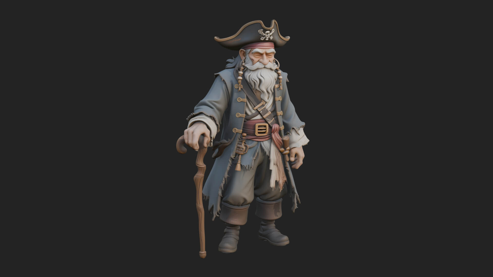 Pirate Captain Statue Design 19 3D Print Model 3D Model
