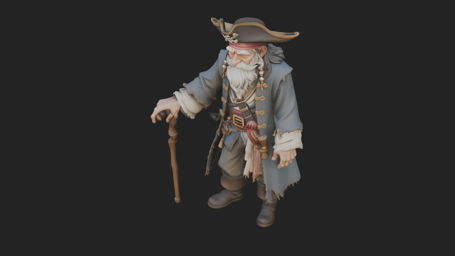 Pirate Captain Statue Design 19 3D Print Model 3D Model