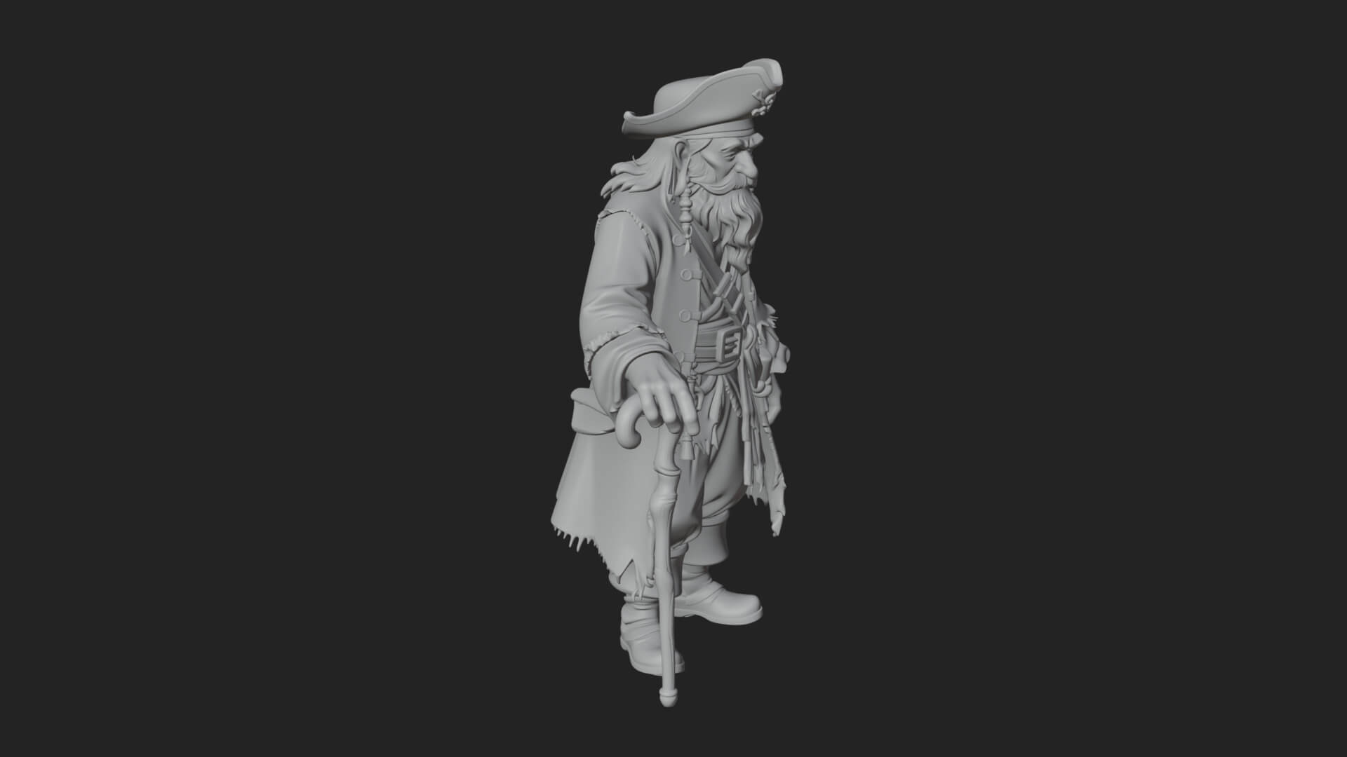 Pirate Captain Statue Design 19 3D Print Model 3D Model