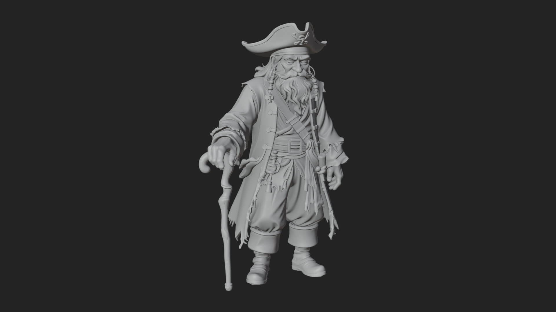 Pirate Captain Statue Design 19 3D Print Model 3D Model