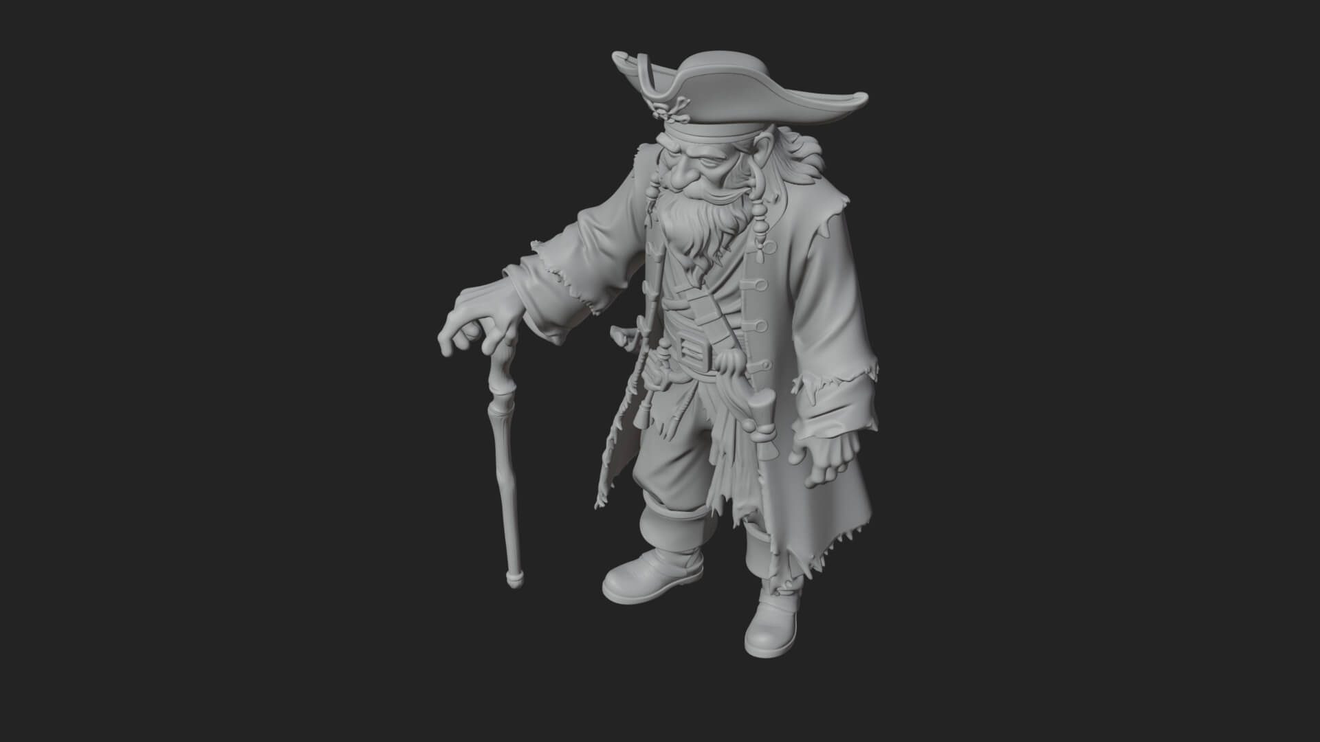 Pirate Captain Statue Design 19 3D Print Model 3D Model