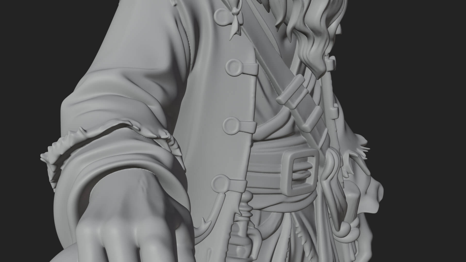 Pirate Captain Statue Design 19 3D Print Model 3D Model