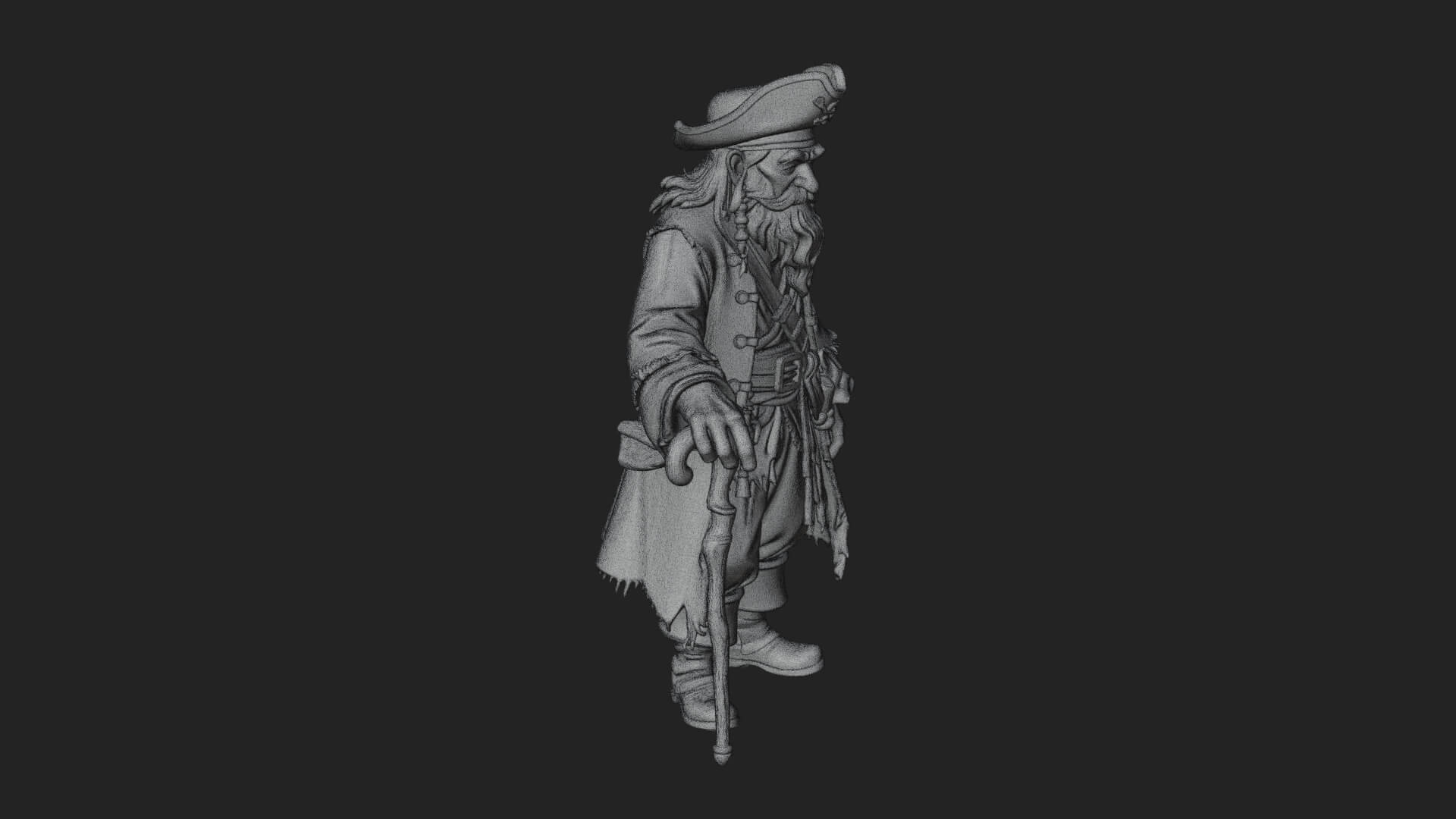 Pirate Captain Statue Design 19 3D Print Model 3D Model