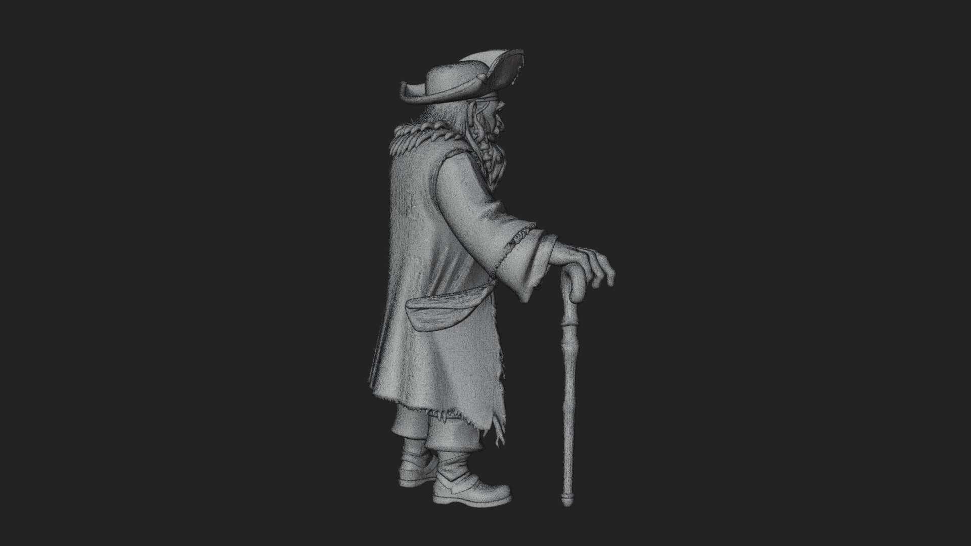 Pirate Captain Statue Design 19 3D Print Model 3D Model