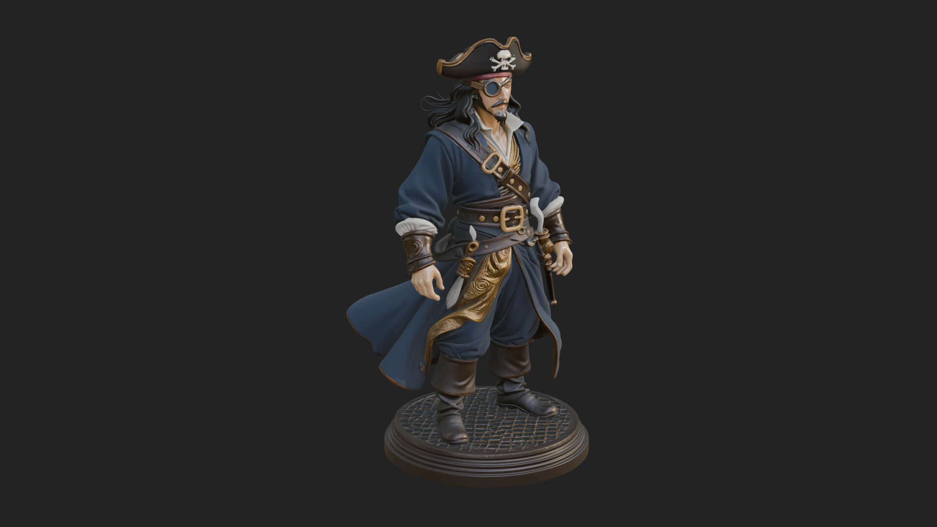 Pirate Captain Statue Design 20 3D Print Model 3D Model