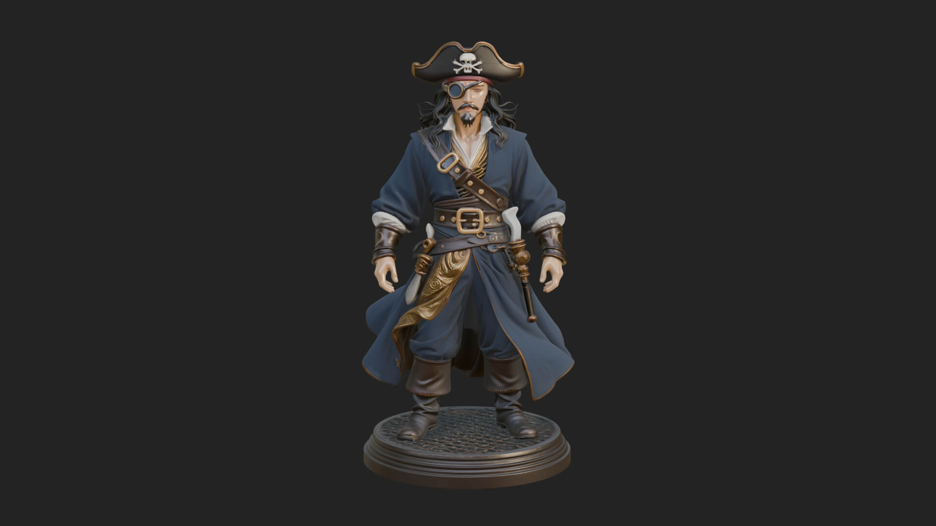 Pirate Captain Statue Design 20 3D Print Model 3D Model