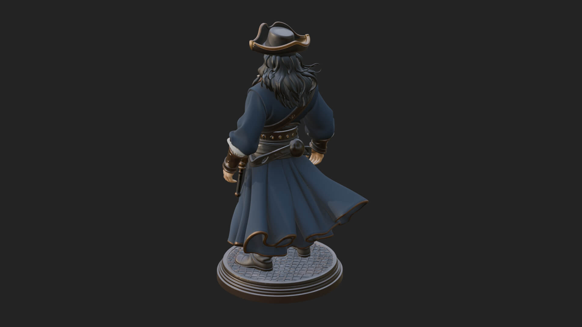 Pirate Captain Statue Design 20 3D Print Model 3D Model