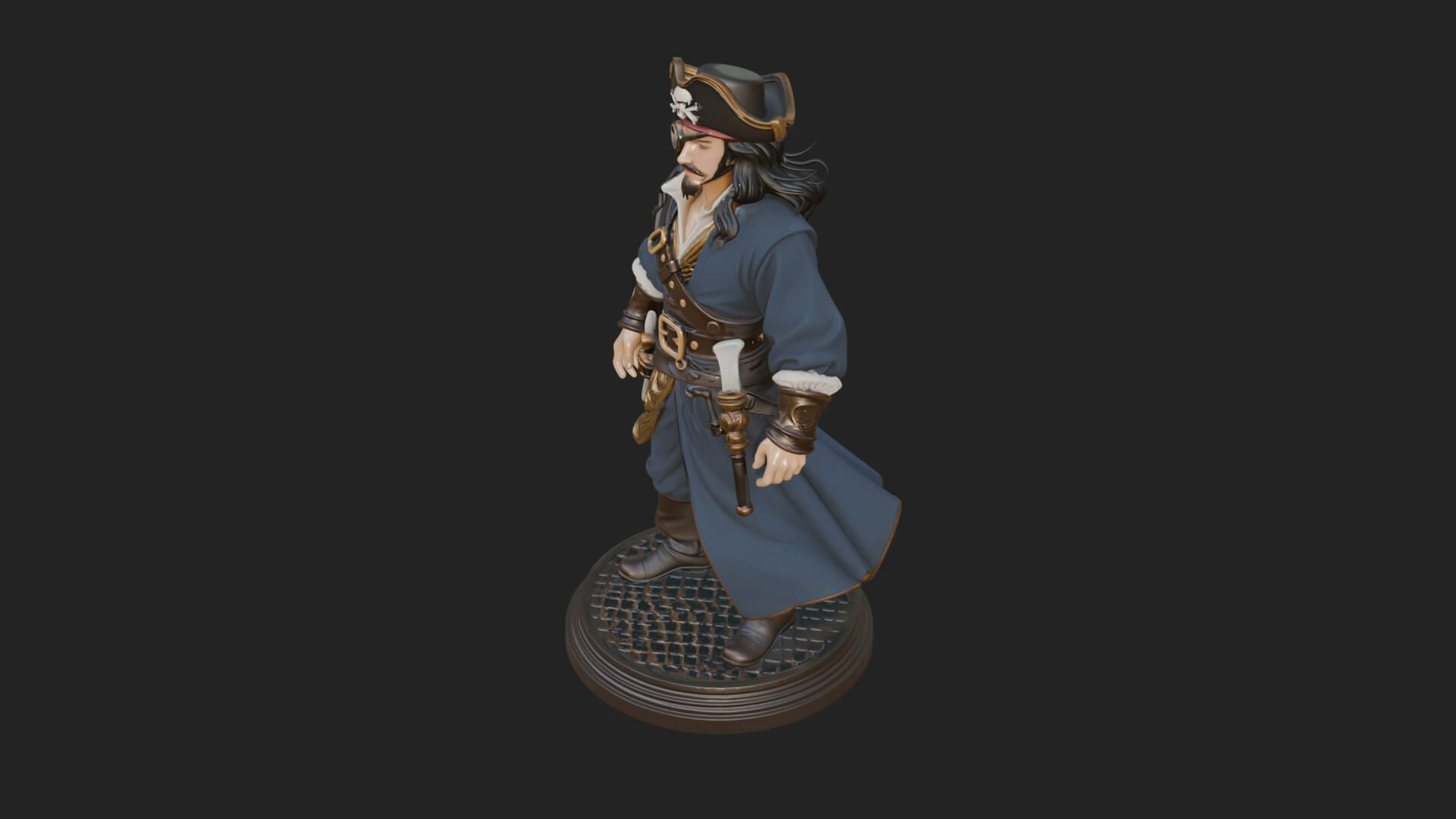 Pirate Captain Statue Design 20 3D Print Model 3D Model