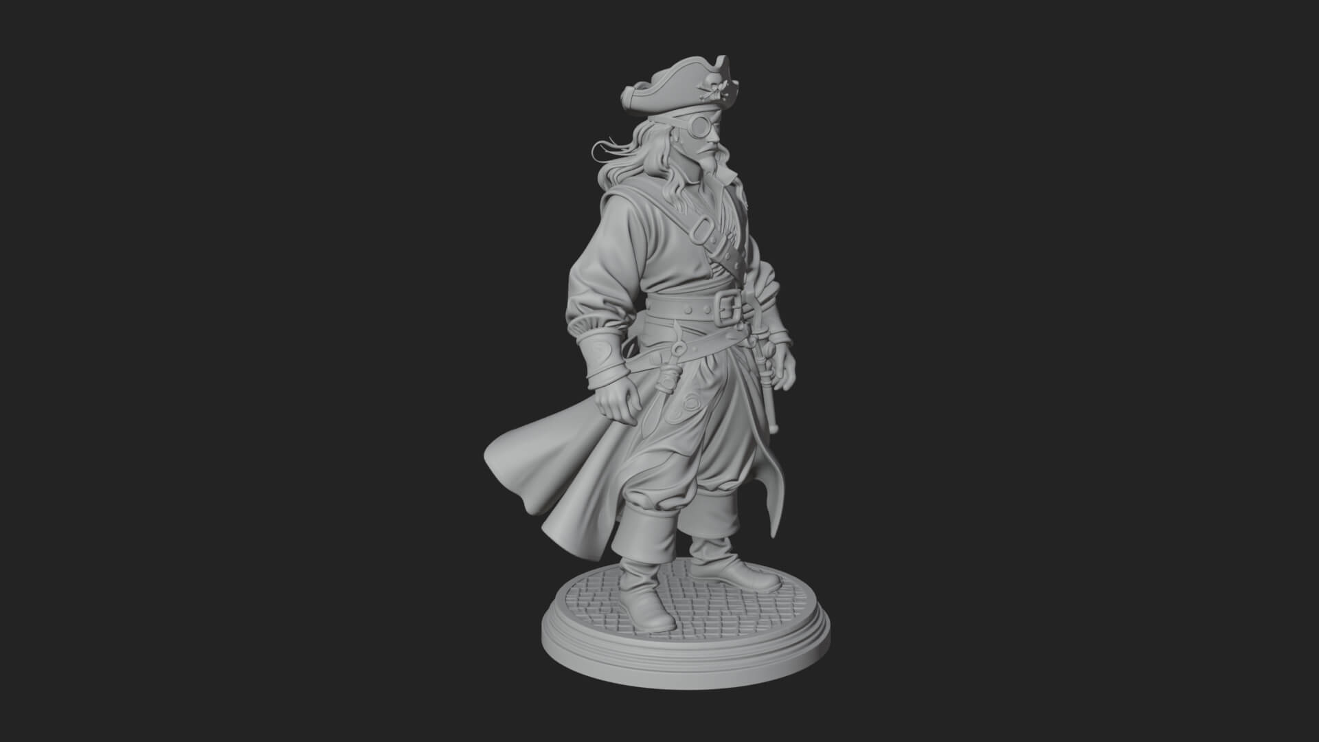 Pirate Captain Statue Design 20 3D Print Model 3D Model