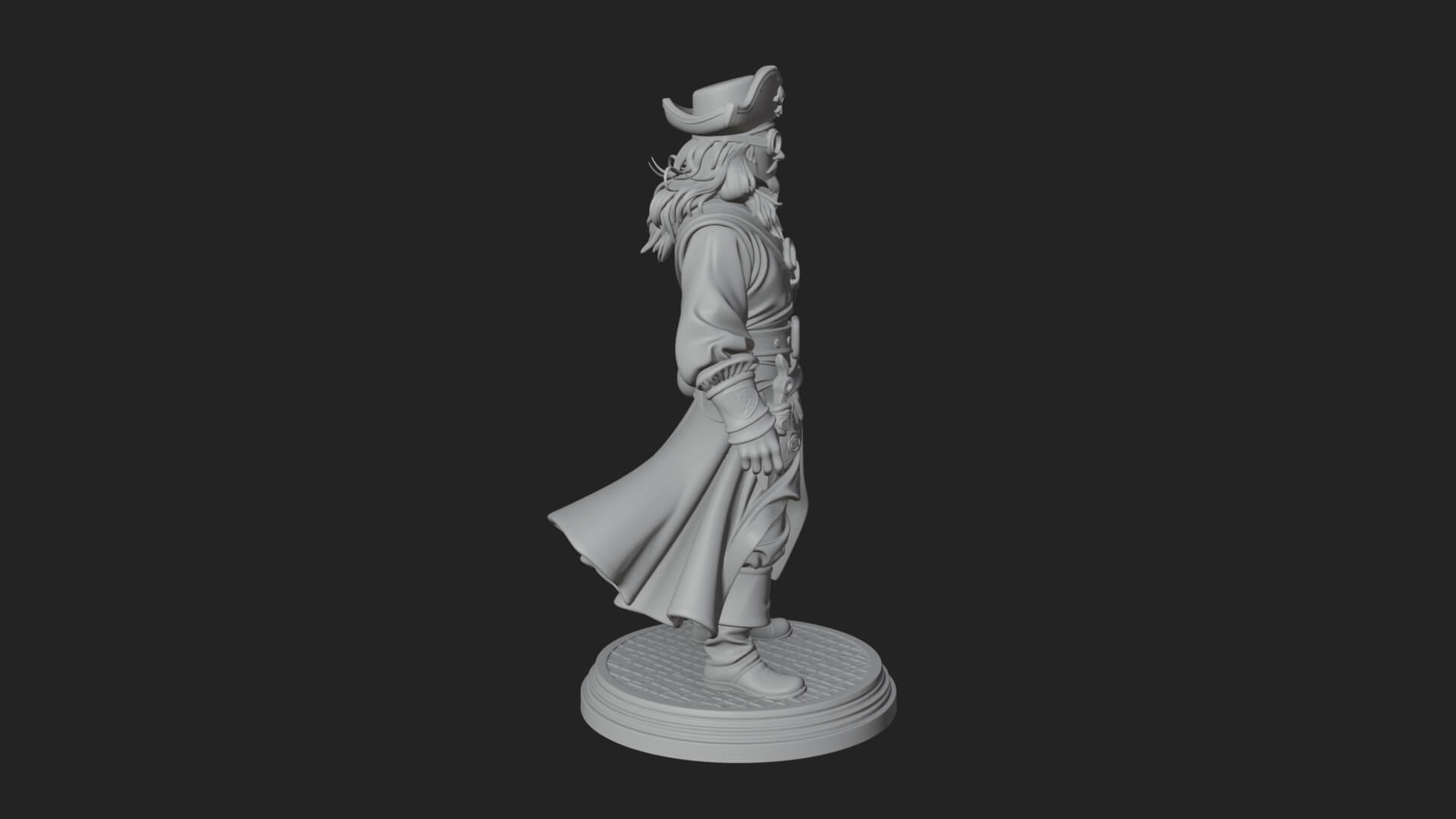 Pirate Captain Statue Design 20 3D Print Model 3D Model