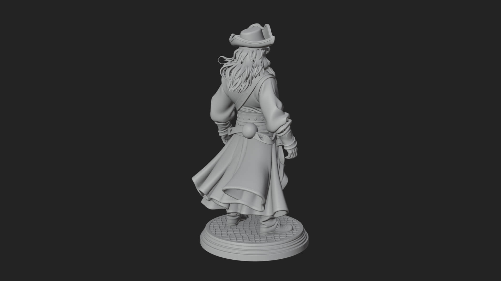 Pirate Captain Statue Design 20 3D Print Model 3D Model