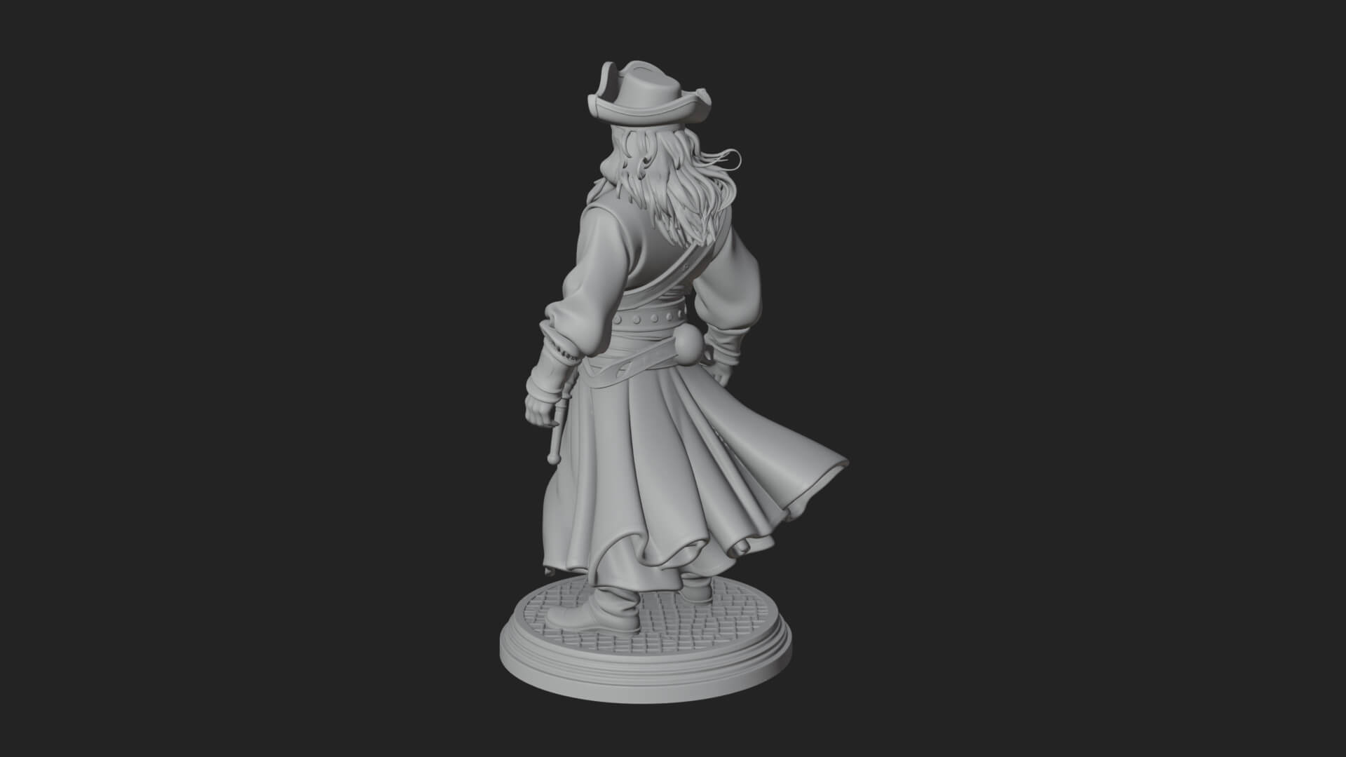 Pirate Captain Statue Design 20 3D Print Model 3D Model