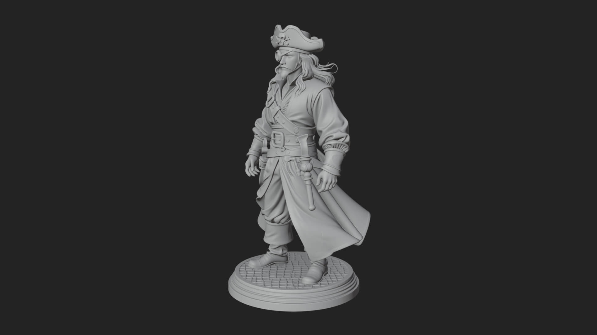 Pirate Captain Statue Design 20 3D Print Model 3D Model