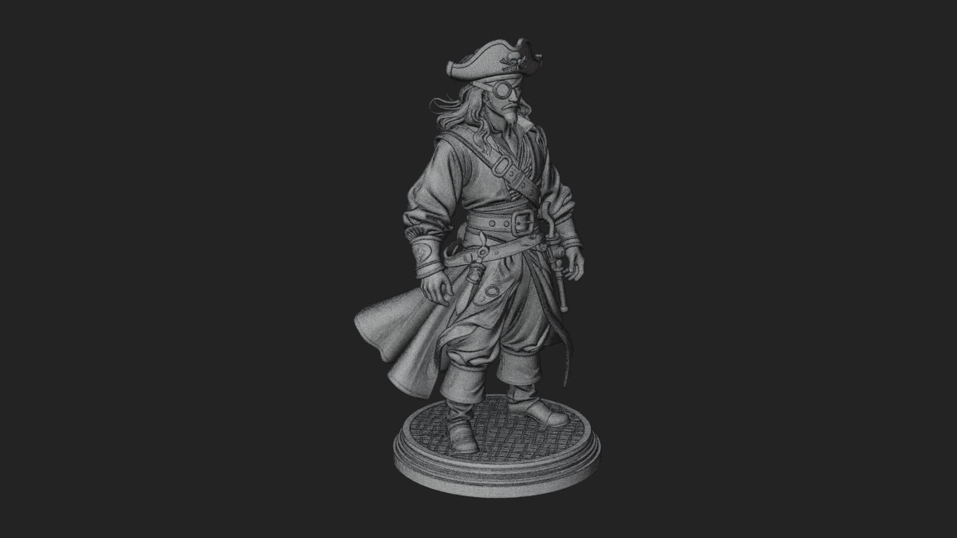 Pirate Captain Statue Design 20 3D Print Model 3D Model