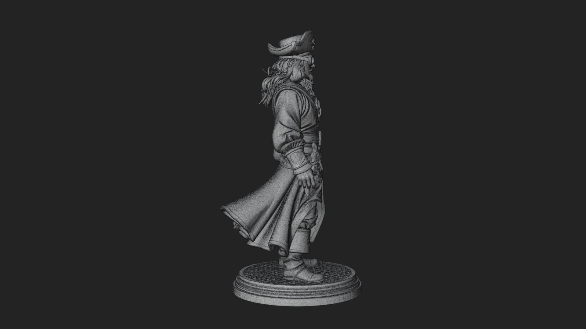 Pirate Captain Statue Design 20 3D Print Model 3D Model