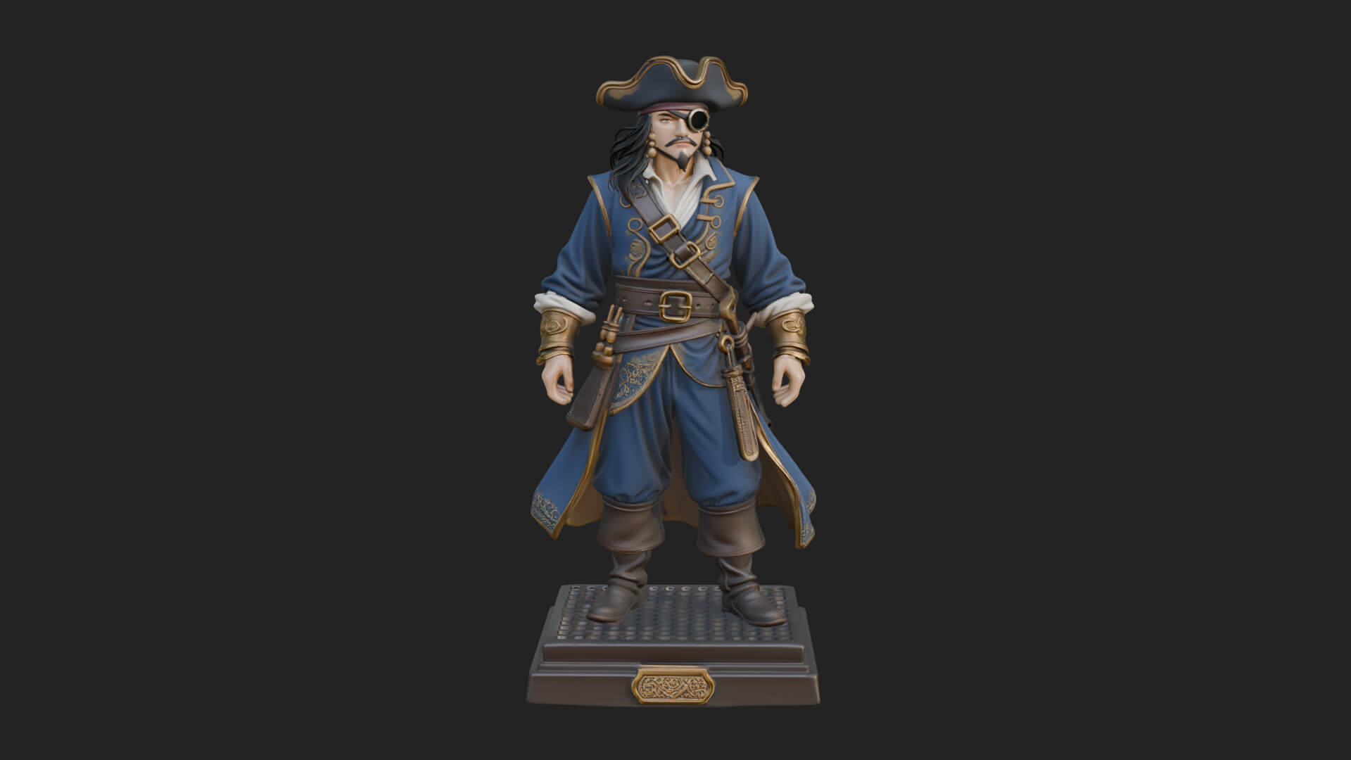 Pirate Captain Statue Design 21 3D Print Model 3D Model