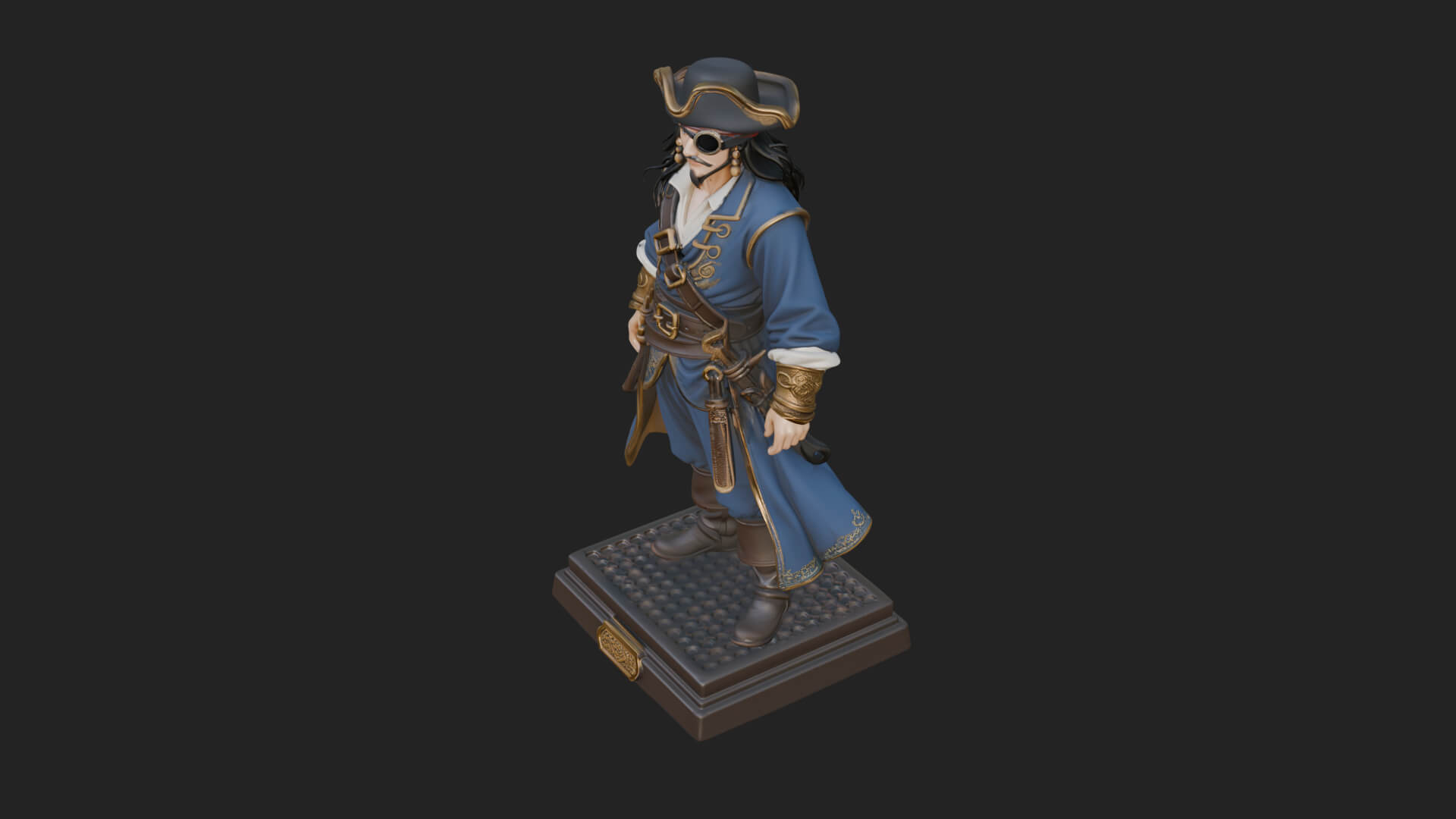 Pirate Captain Statue Design 21 3D Print Model 3D Model