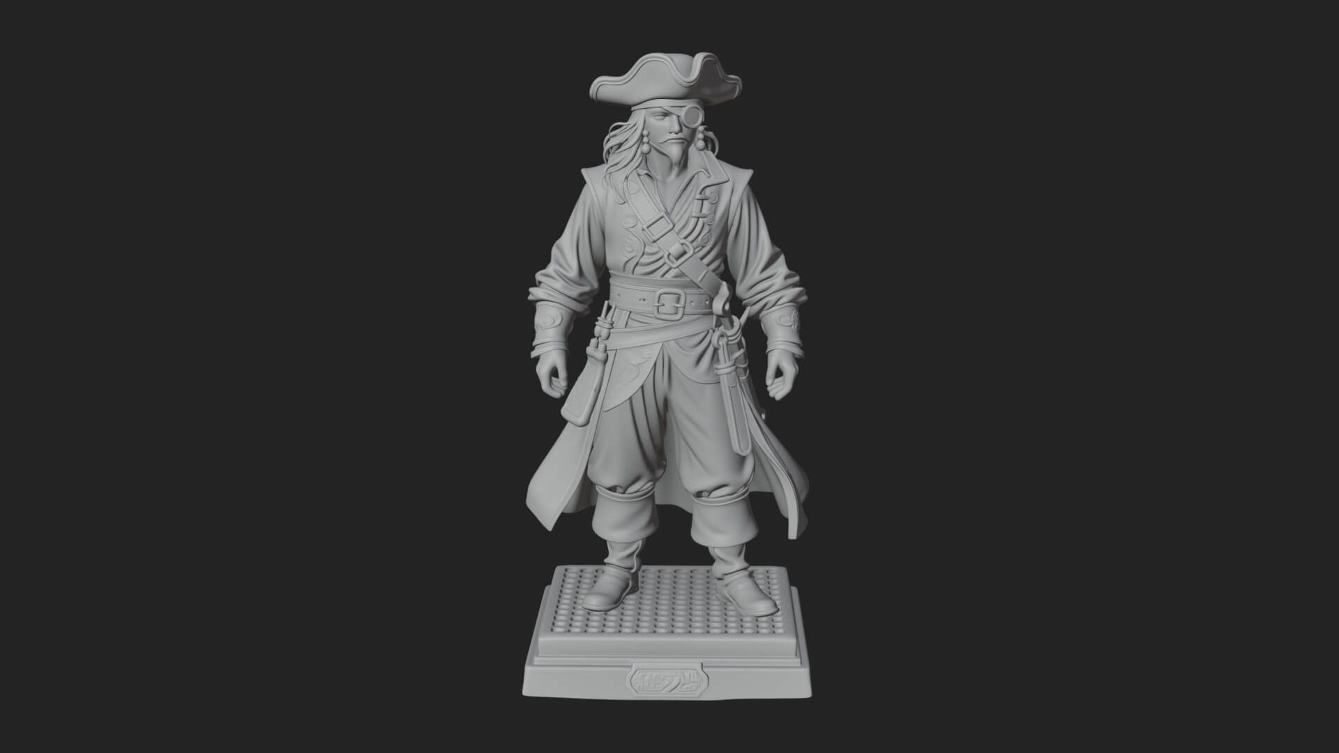Pirate Captain Statue Design 21 3D Print Model 3D Model