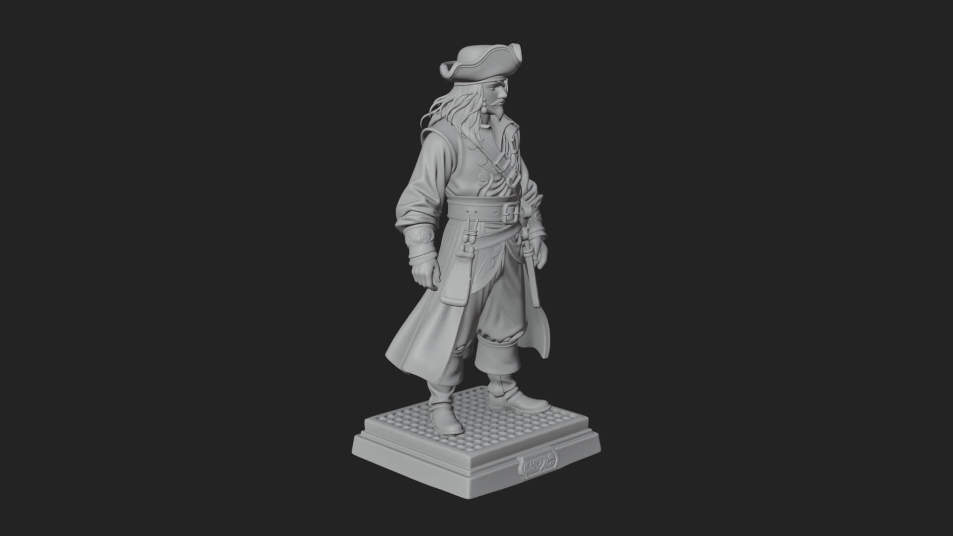Pirate Captain Statue Design 21 3D Print Model 3D Model