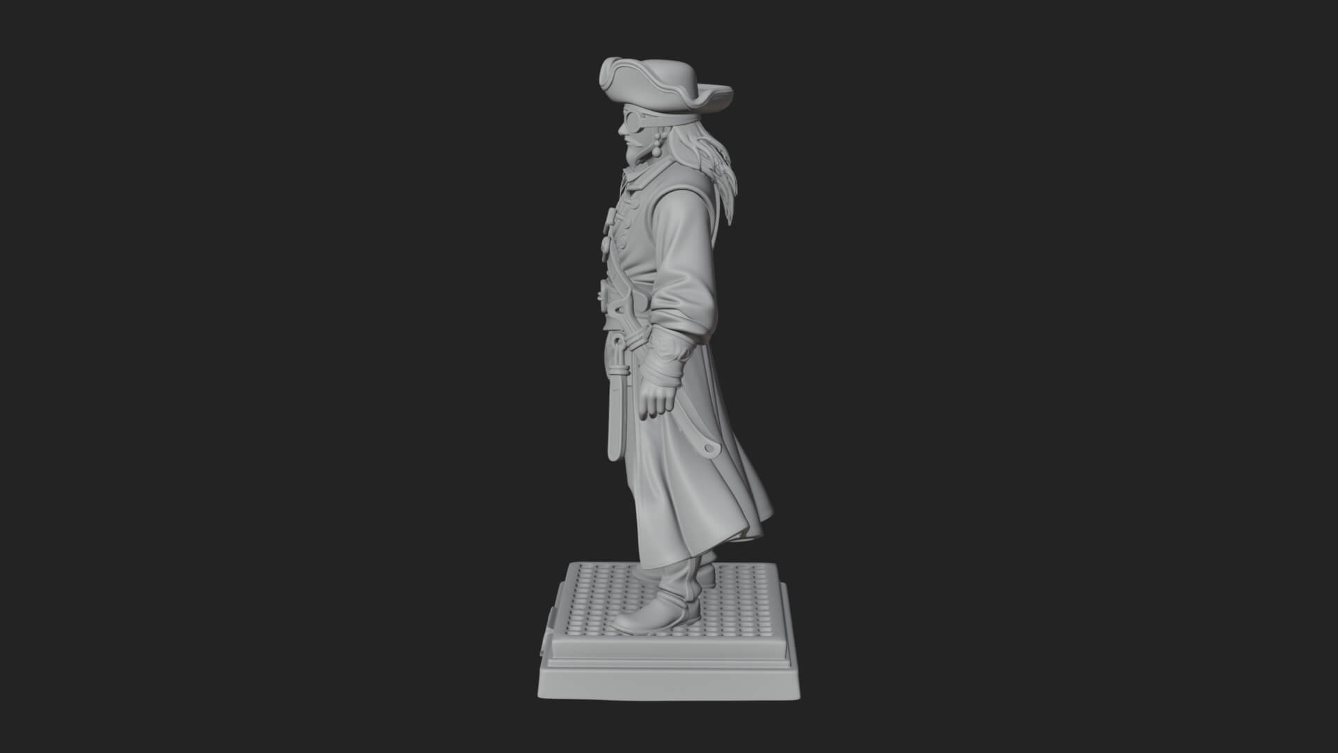 Pirate Captain Statue Design 21 3D Print Model 3D Model