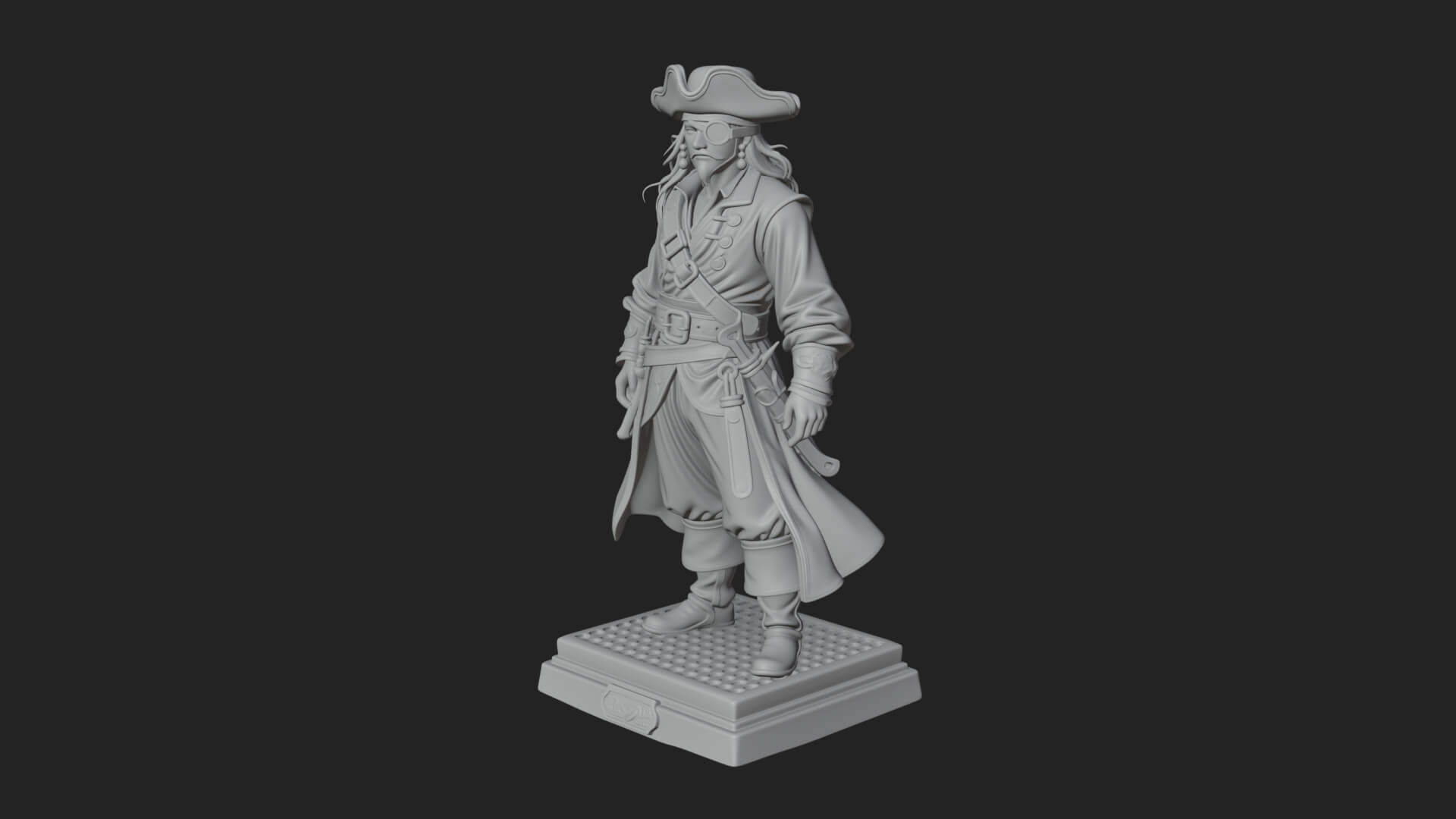 Pirate Captain Statue Design 21 3D Print Model 3D Model